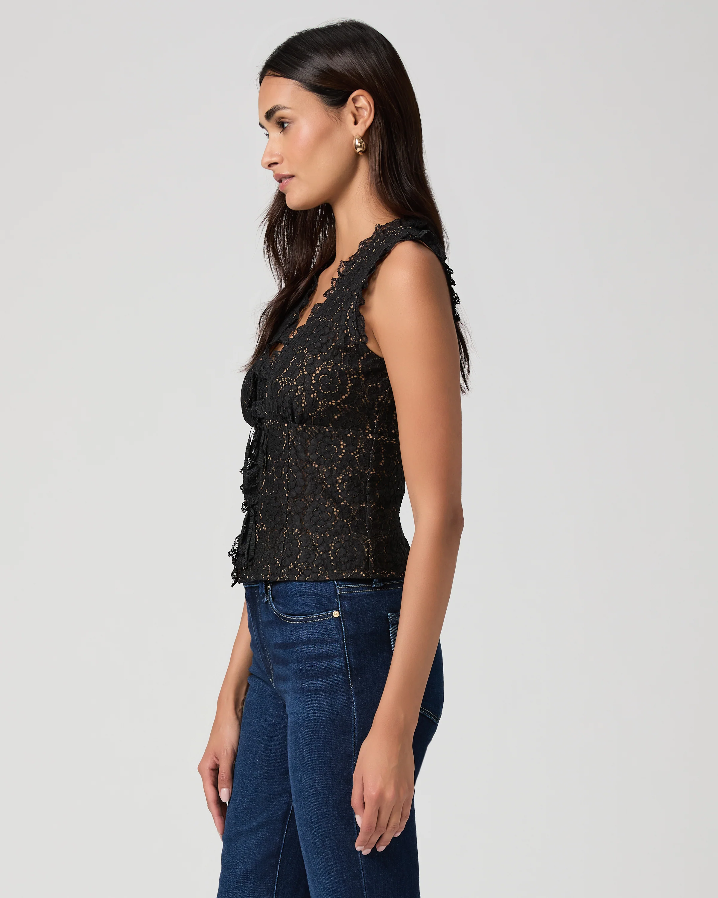 Anais Top - Black W/ Nude Brown Lining - Image 3