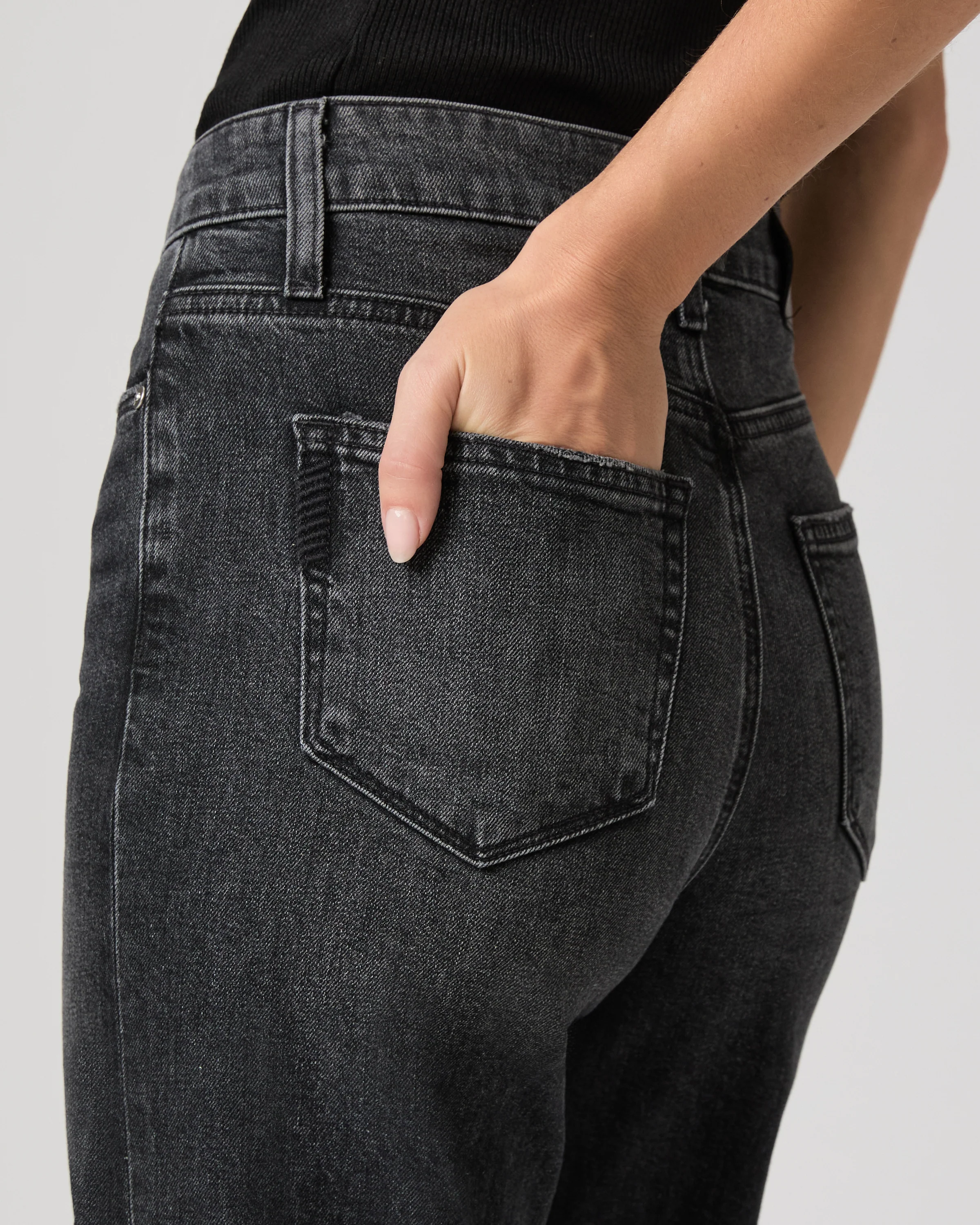 Anessa 31 Inch Wide Leg Jean - Viper Black Distressed - Image 5