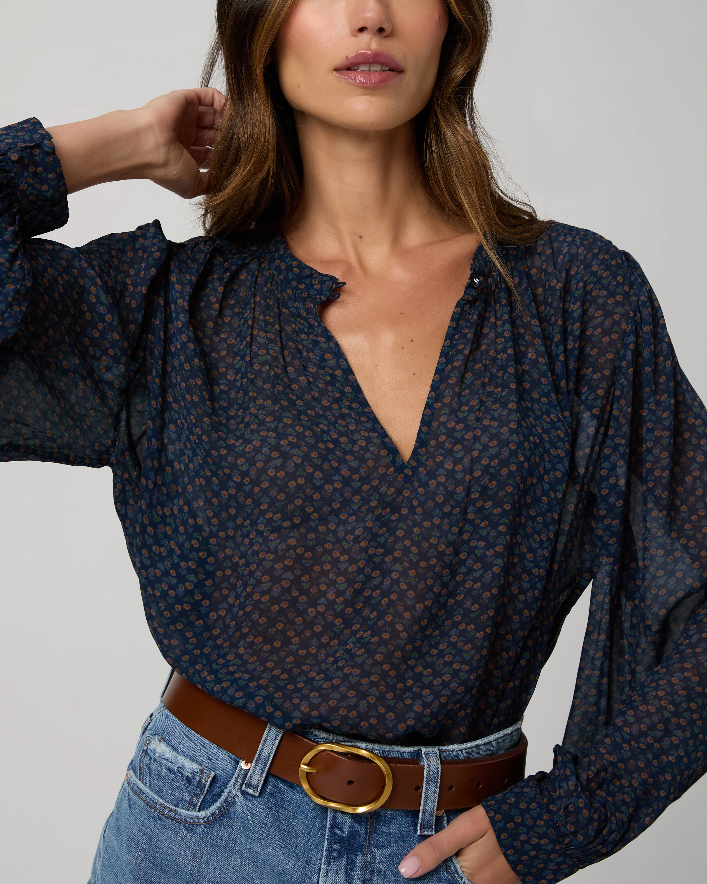 Bibiana Blouse - Navy Multi - Image 5