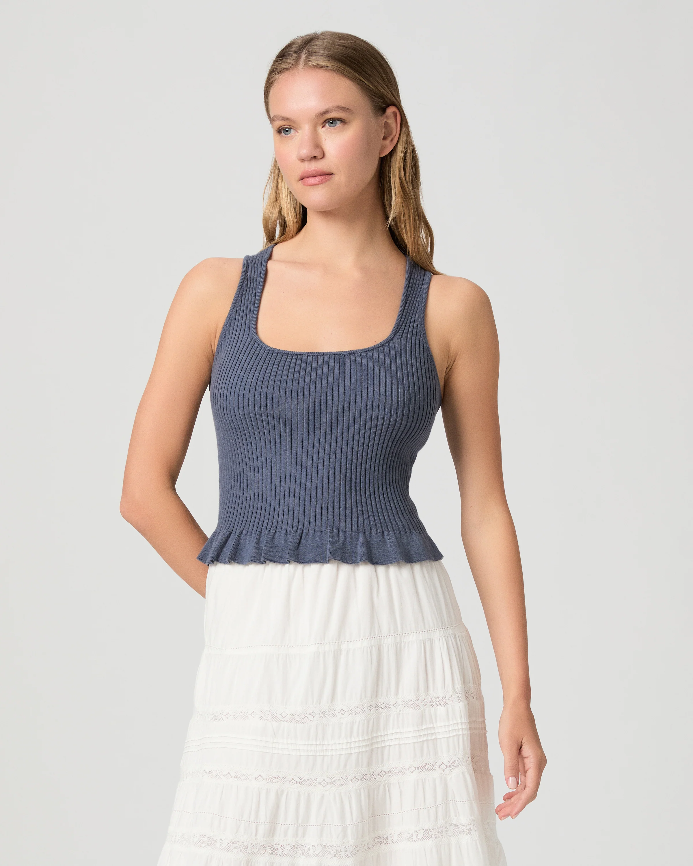 Bronwyn Tank - Pacific Blue