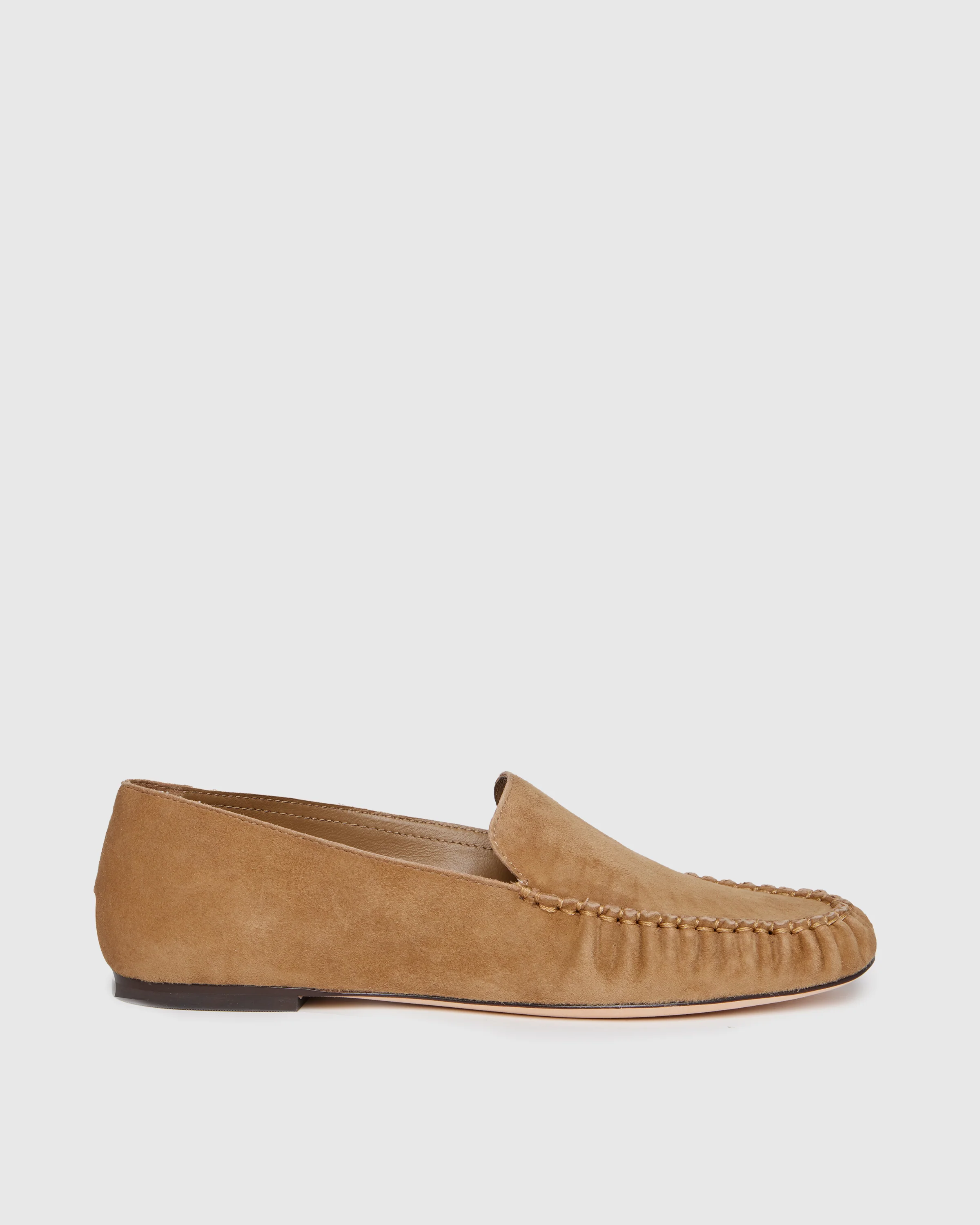 Elodie Flat - Camel Suede