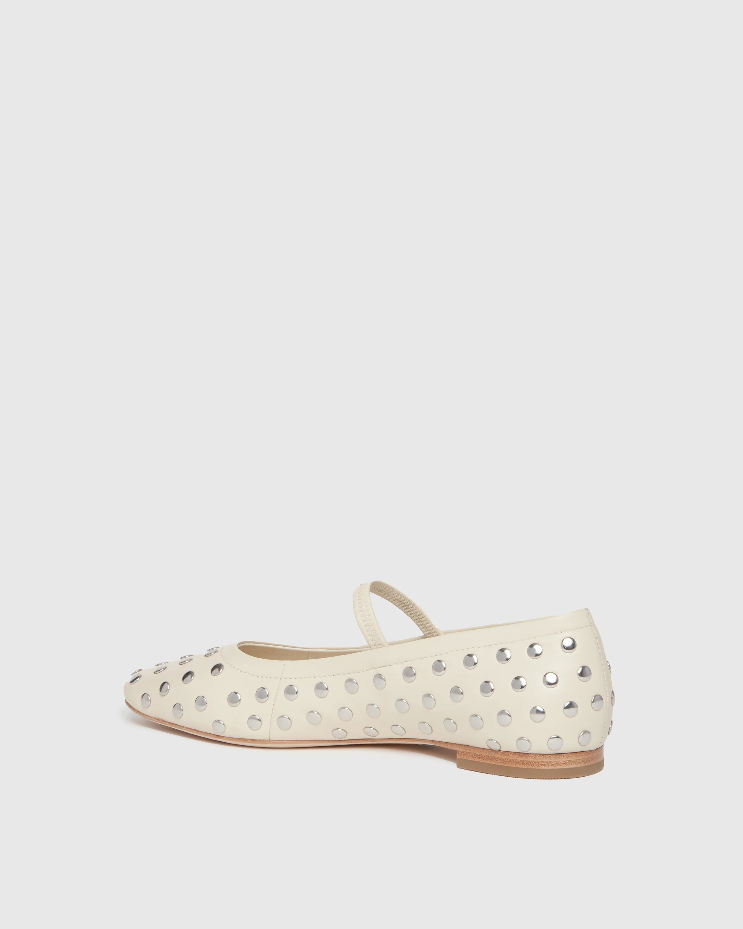 Joya Studded Flat - Bone Leather - Image 3
