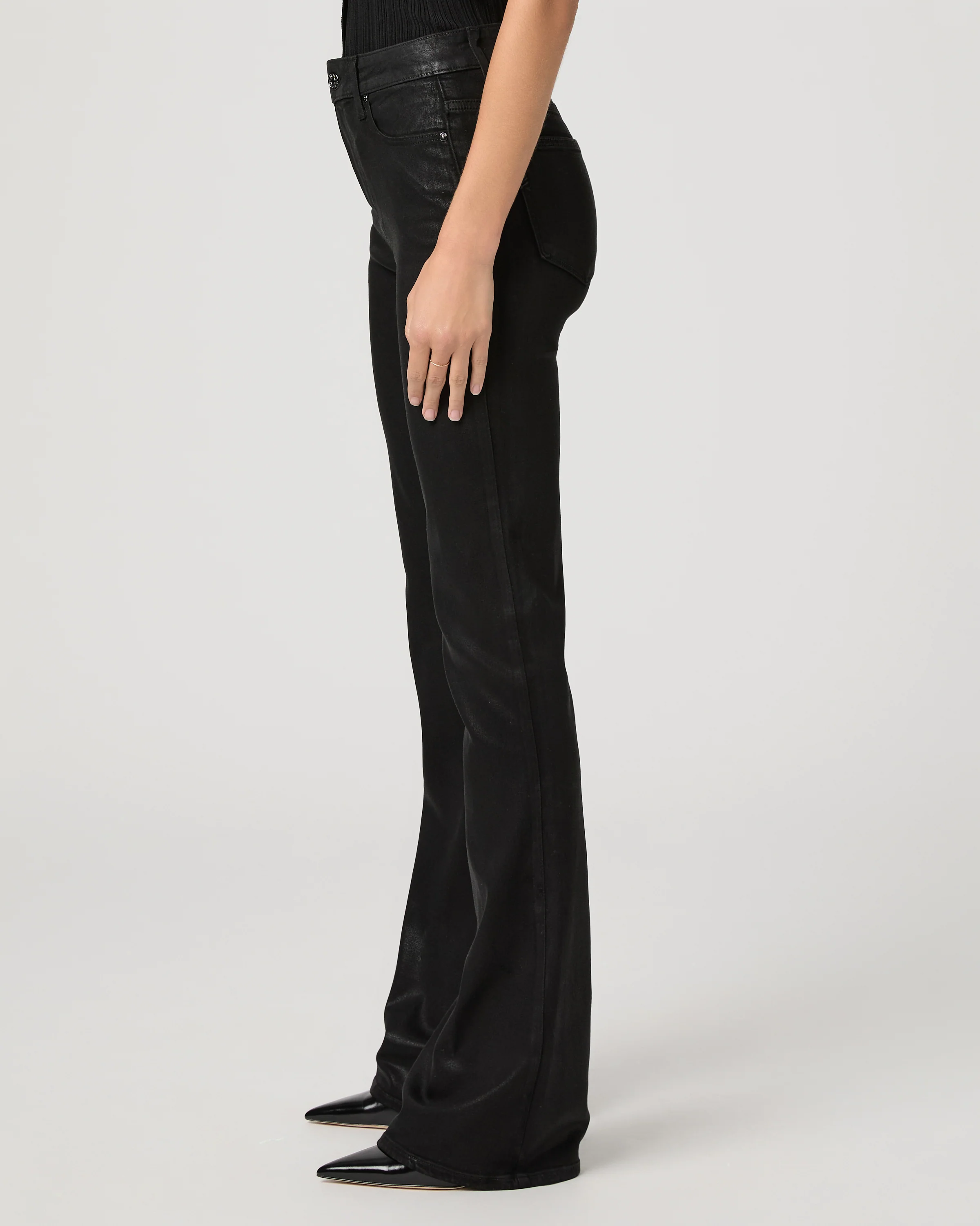 High Rise Laurel Canyon 32 Inch Bootcut Jean - Black Fog Luxe Coating - Image 3