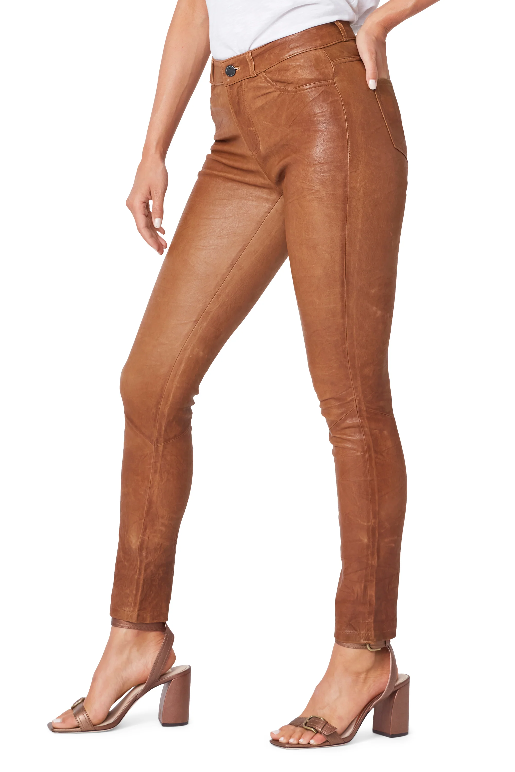 Hoxton Ultra Skinny Pant - Dark Argan Leather - Image 3