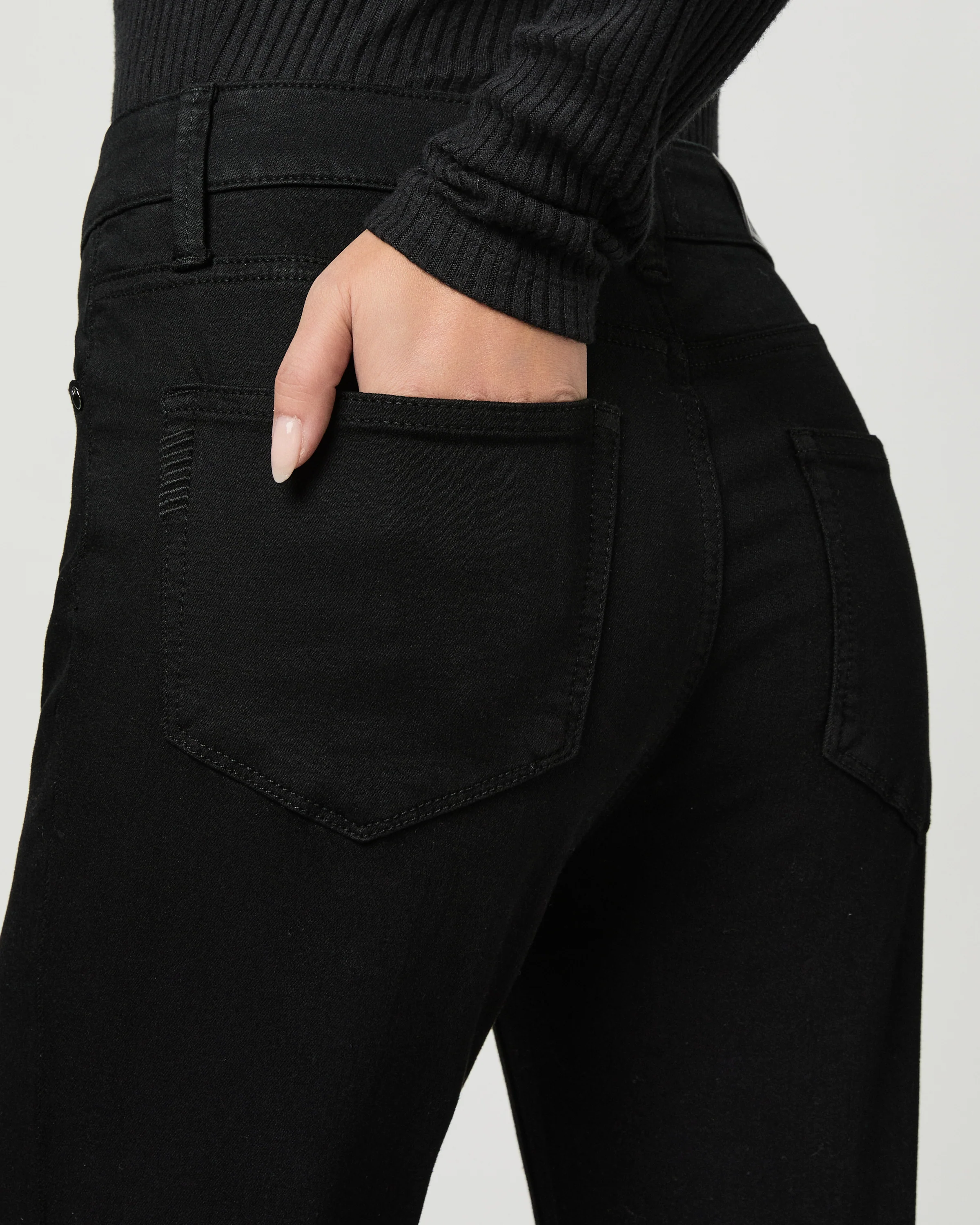 High Rise Manhattan Bootcut Petite 30" Jean - Black Shadow - Image 5