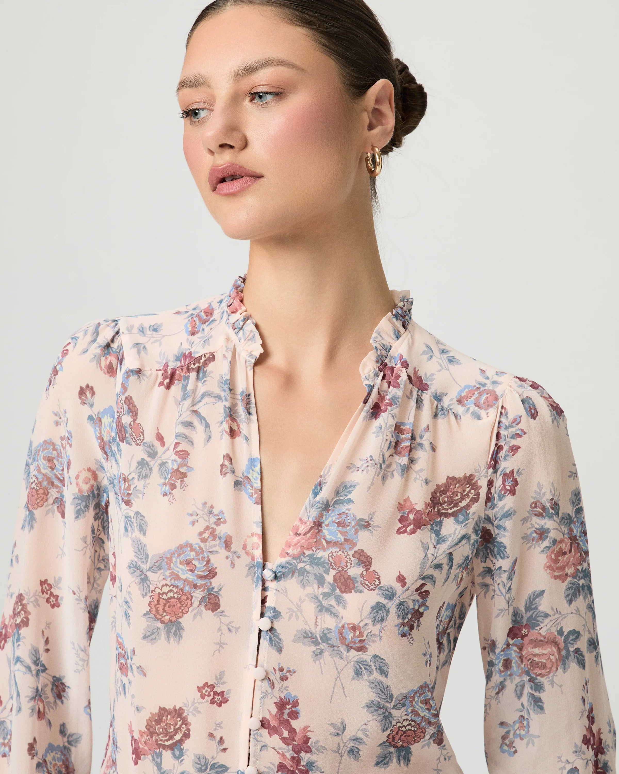Lula Blouse - Cherry Blossom Multi Silk - Image 5