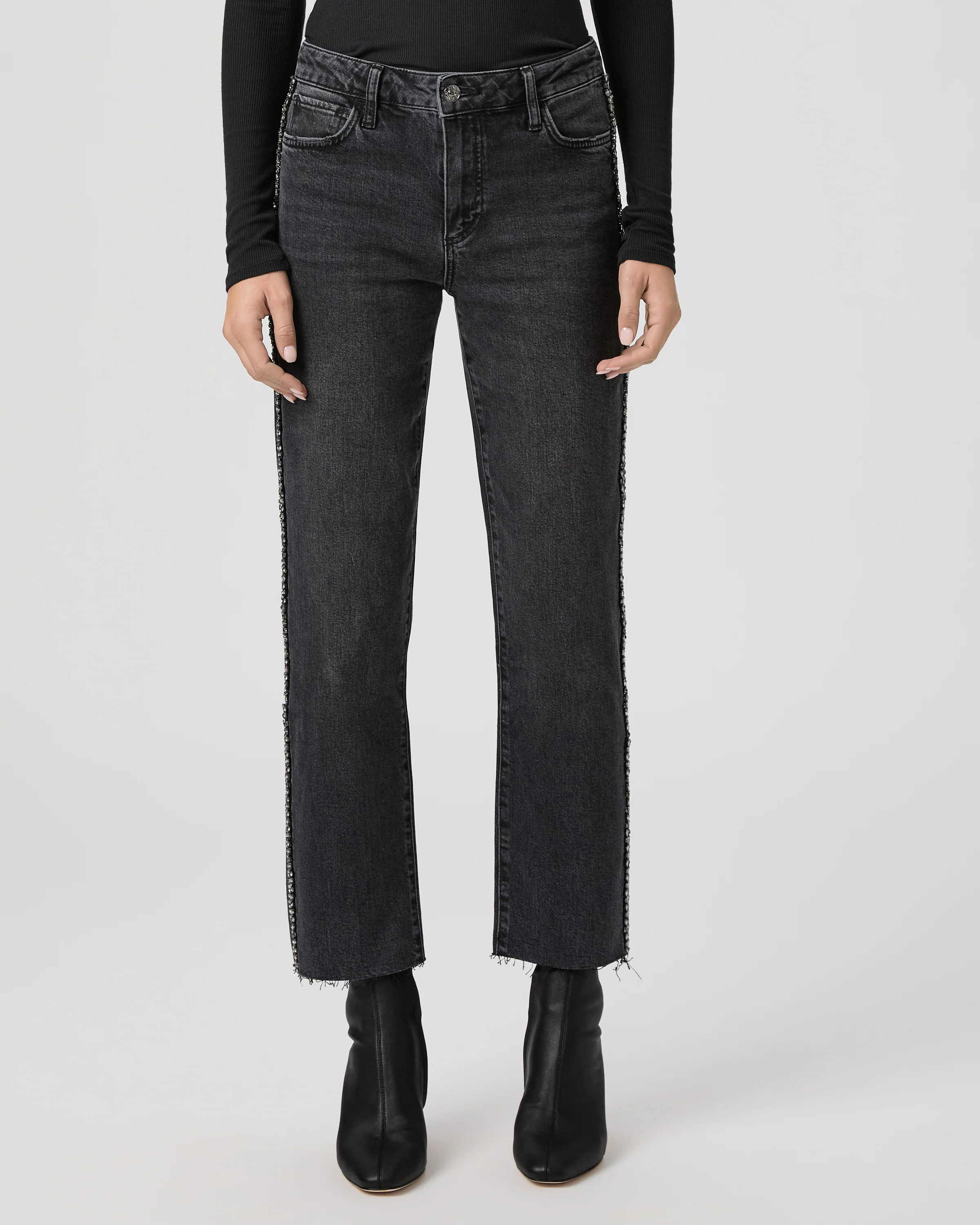 Mason Ankle Straight Jean - Glitz Black Embellished - Image 2