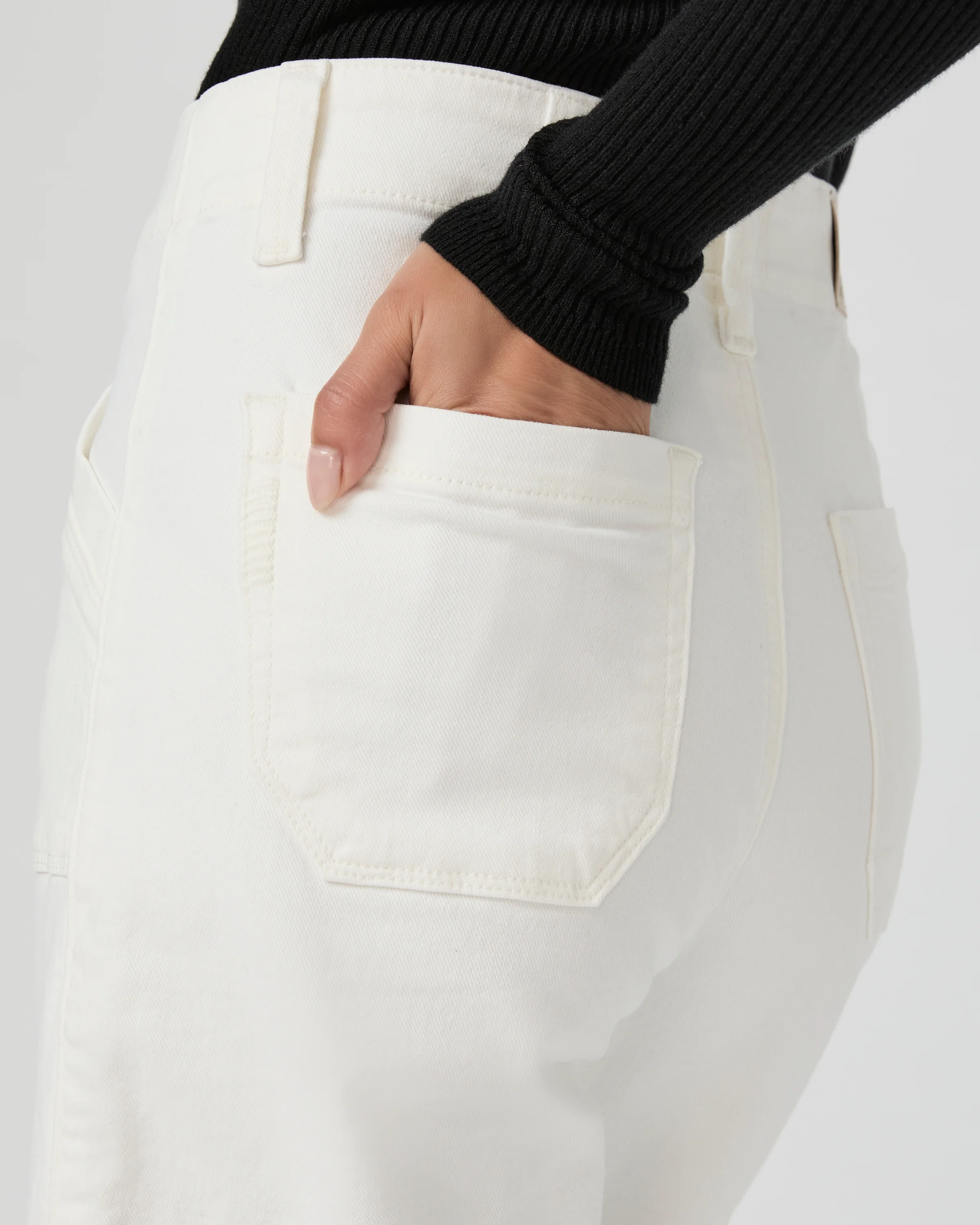 Anessa Petite Wide Leg Jean - Tonal Ecru - Image 5