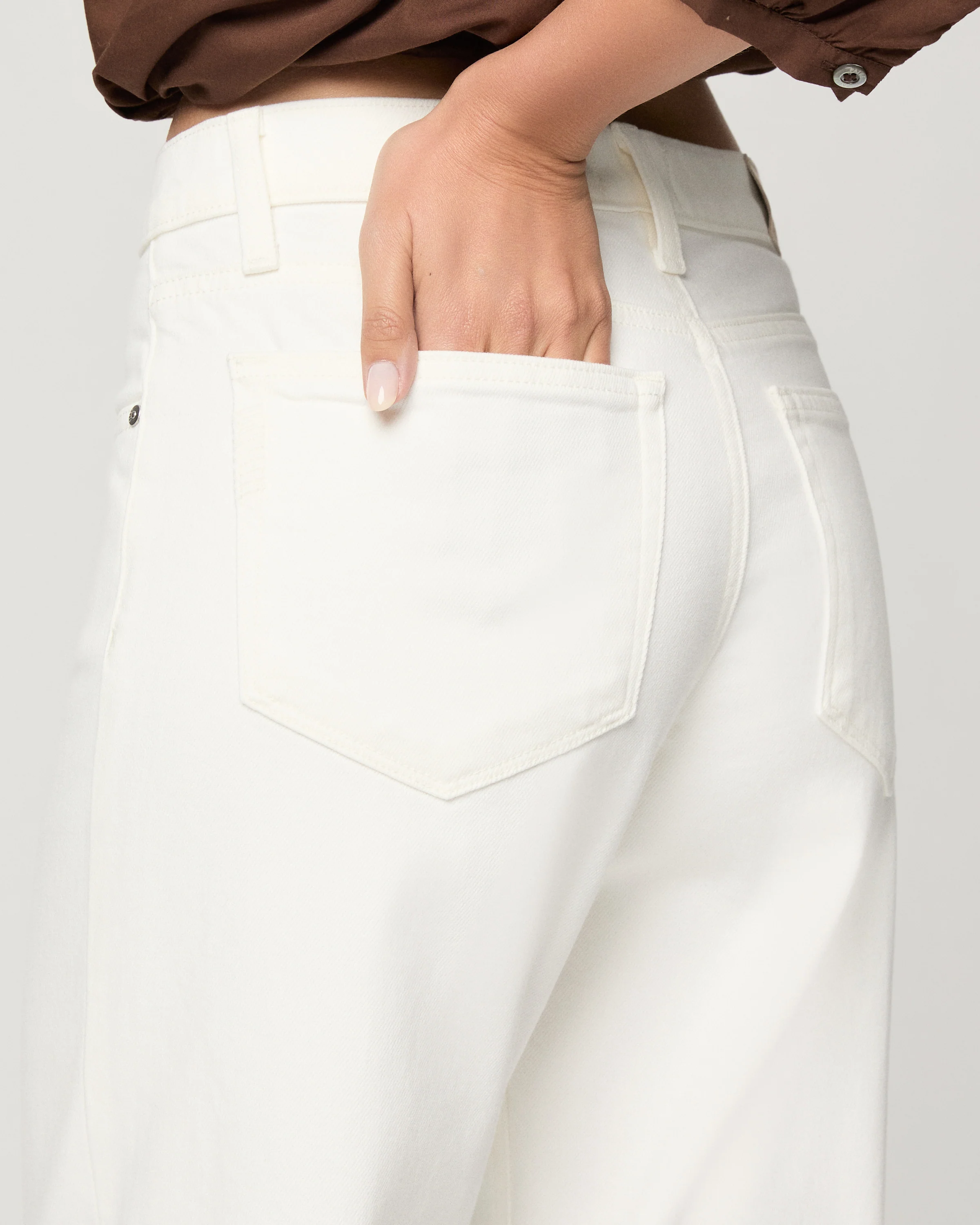 Rylann Ankle Straight Leg Jean - Tonal Ecru - Image 5