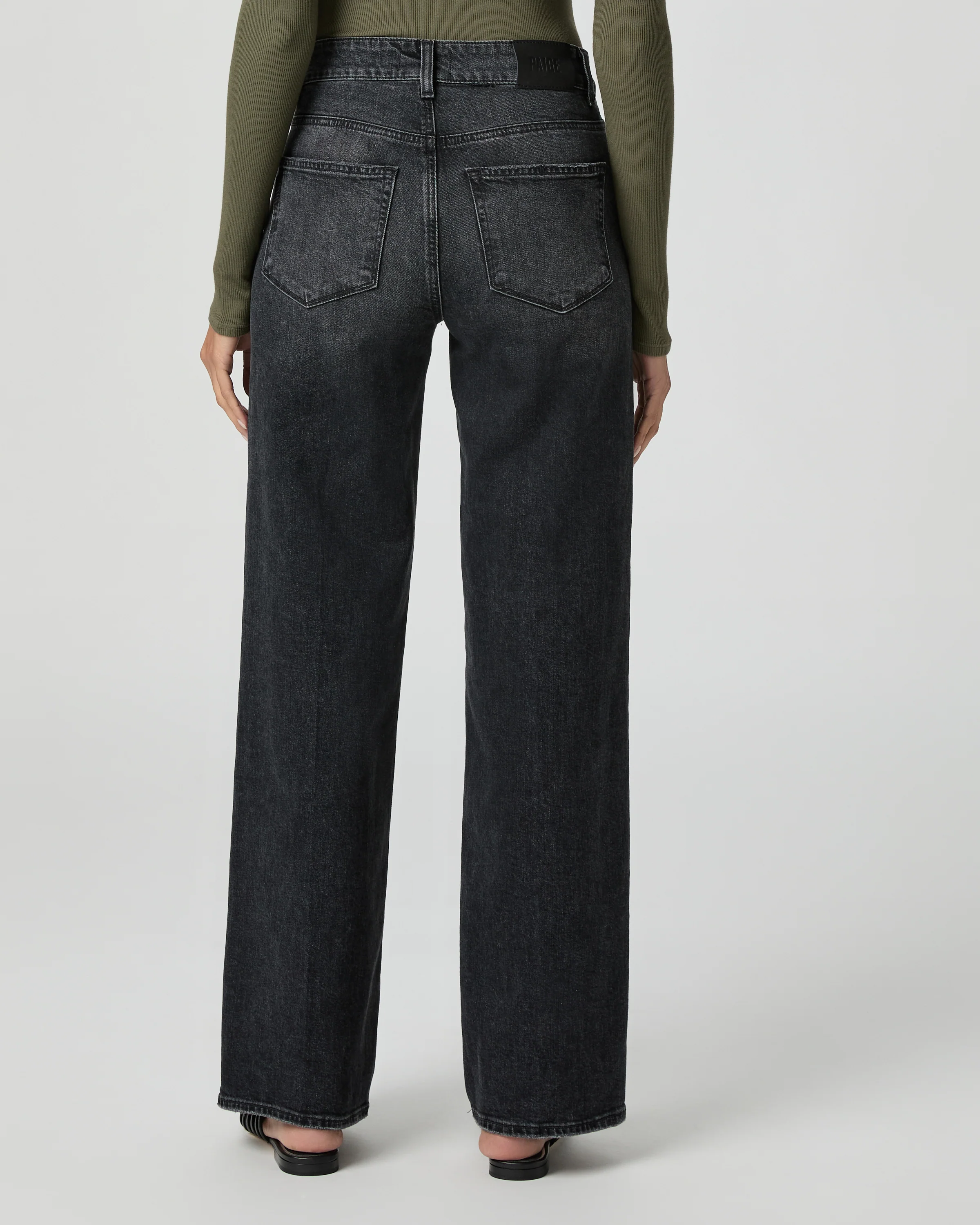 Sasha 32 Inch Wide Leg Jean - Viper Black Distressed - Image 4