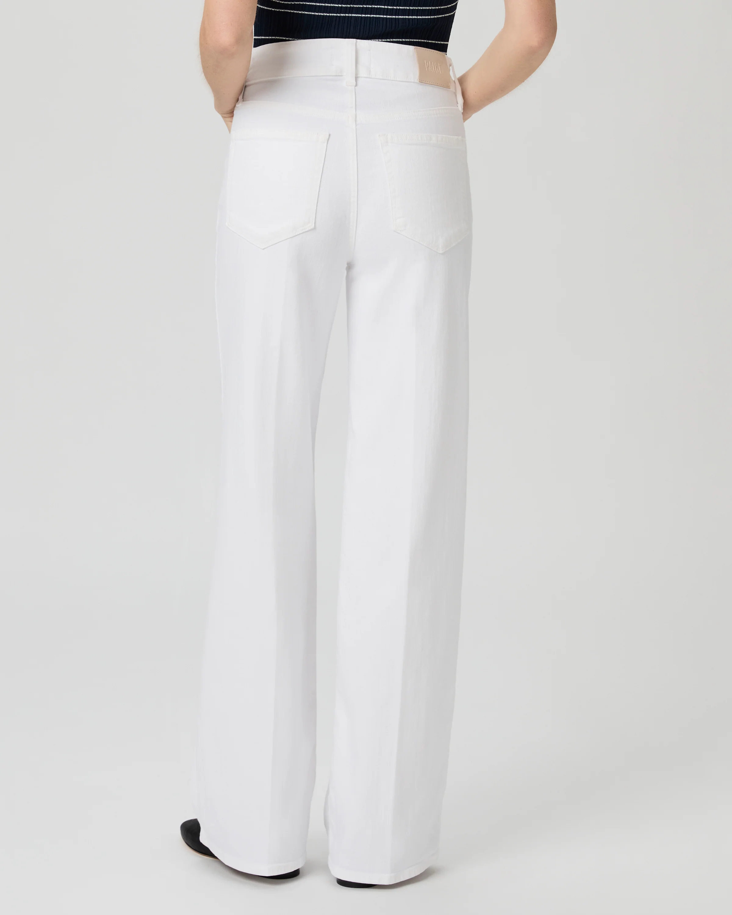 Sasha 32 Inch Wide Leg Jean - Crisp White - Image 4